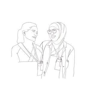 En tegning av en person